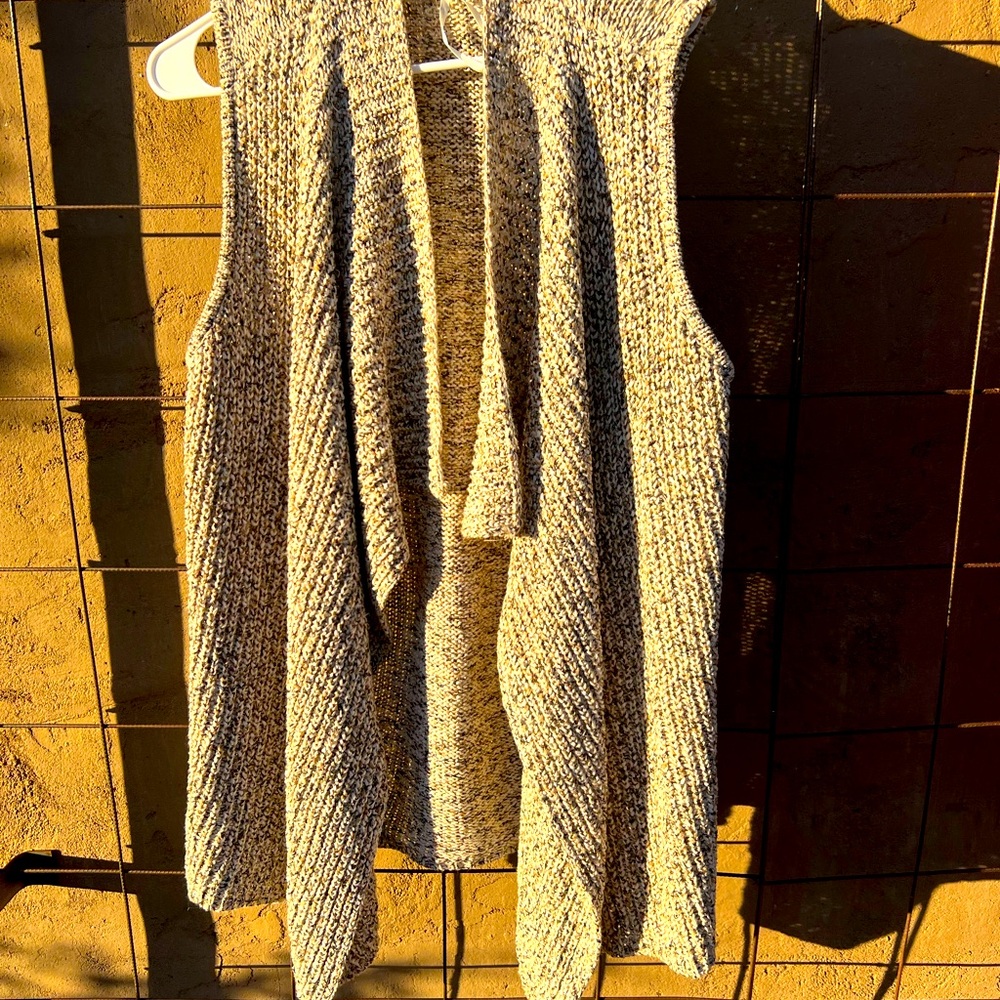 **** SOLD **** Jones New York Multi Color Open Sweater Short Sleeve Size XL